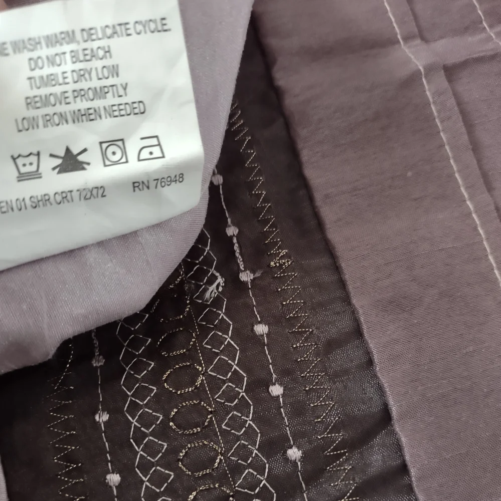 Embroidered satin fabric shower curtain purple eggplant